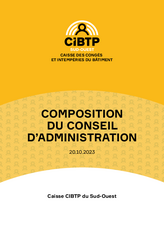 Composition du conseil d'administration CIBTP Sud-Ouest